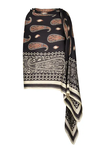Johanna Ortiz Mosaic Paisley Cashmere Shawl In Black