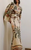 Johanna Ortiz Muralla Del Sol Printed Linen Maxi Skirt