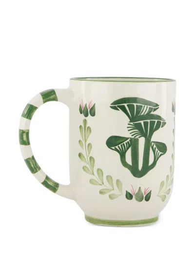 Johanna Ortiz Mushroom-motif Striped Mug In White