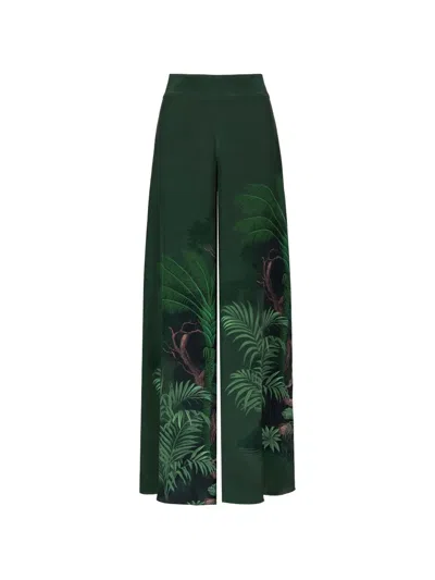Johanna Ortiz Musical Floral-pattern Trousers In Green