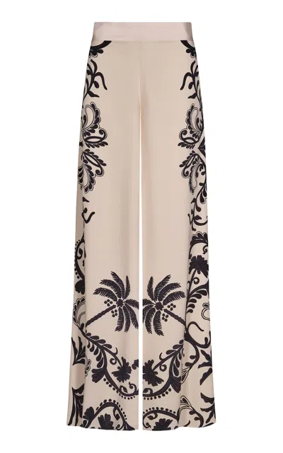 Johanna Ortiz Musical Silk Wide-leg Pants In Print
