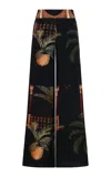 Johanna Ortiz Womens Mystic Motif Flared Straight-leg Mid-rise Silk Trousers Tropialy Meets Indian In Print