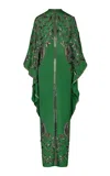 Johanna Ortiz Mystical Gaucho Silk Tunic Dress In Green