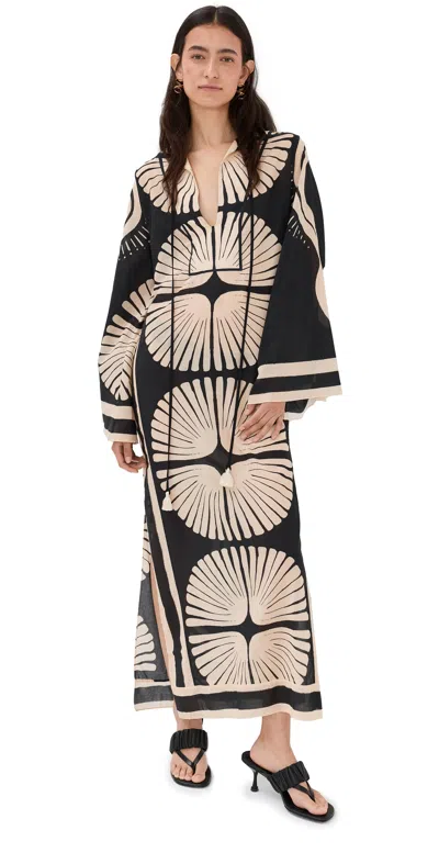 Johanna Ortiz Natural Wisdom Tunic Dress Black In White