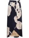 Johanna Ortiz Naturalism Floral Silk Wrap Skirt In Blue