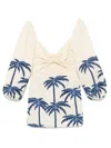 Johanna Ortiz The Power Of The Sea Dress In Ecru Blue In Neutrals