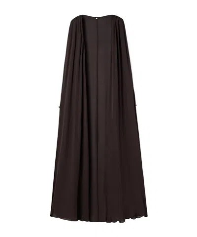 Johanna Ortiz New Destiny Silk-georgette Cape In Brown