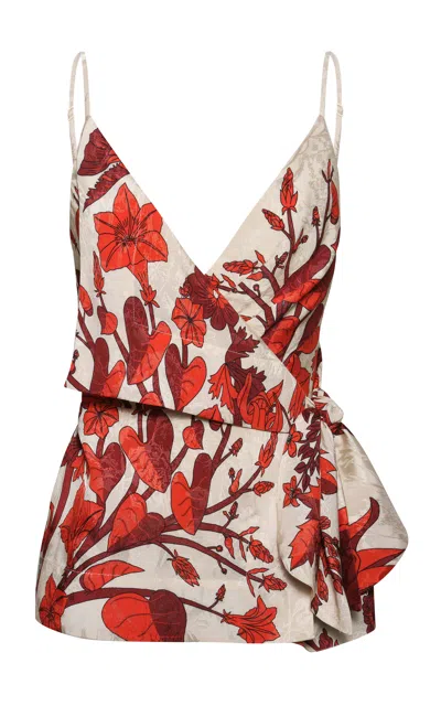 Johanna Ortiz New Gentle Wrap Top In Multi