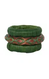 Johanna Ortiz Nomad Queen Bangles In Green