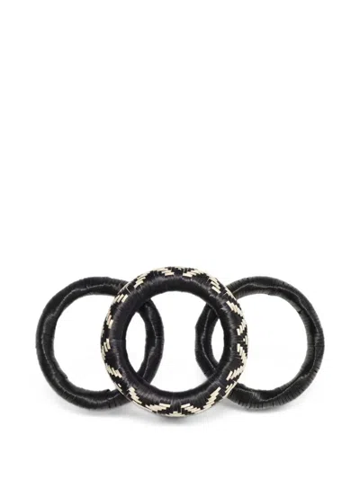Johanna Ortiz Nomad Queen Bejuco Bangles In Black