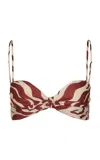 Johanna Ortiz Nudos Del Mar Printed Linen Bra Top