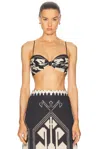 Johanna Ortiz Nudos Del Mar Cropped Printed Cotton-poplin Top