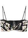 Johanna Ortiz Nudos Del Mar Cropped Printed Cotton-poplin Top In Black
