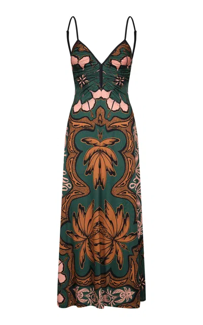 Johanna Ortiz Nuestra Tierra Printed Maxi Dress In Green