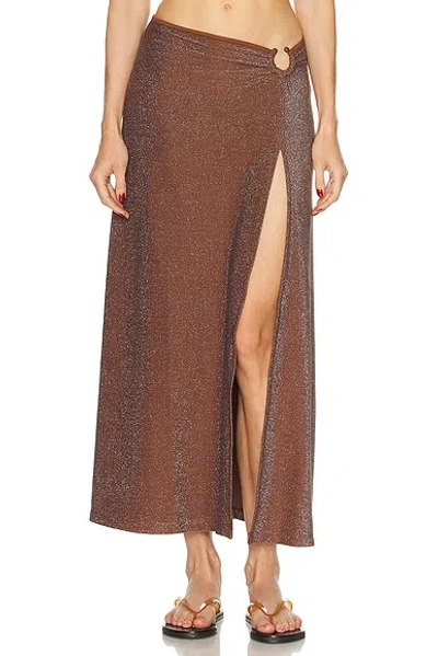 Johanna Ortiz Nuevo Destino Midi Skirt In Brown