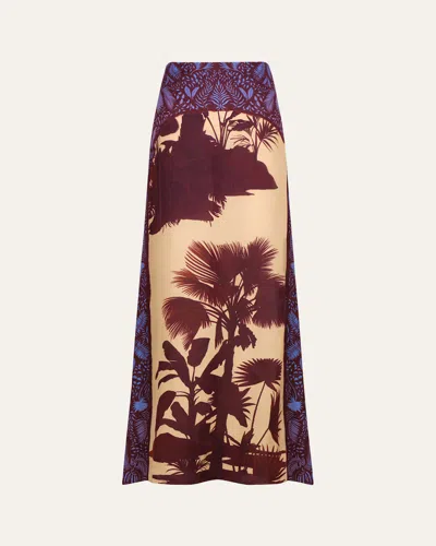 JOHANNA ORTIZ NUEVOS TERRITORIOS PRINTED SILK MAXI SKIRT