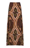 Johanna Ortiz Nuevos Territorios Silk Maxi Skirt In Multi