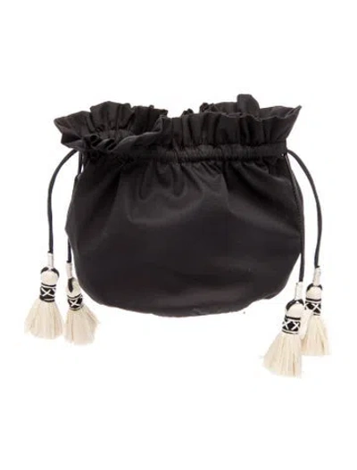 Pre-owned Johanna Ortiz Nylon Bucket Bag In Black
