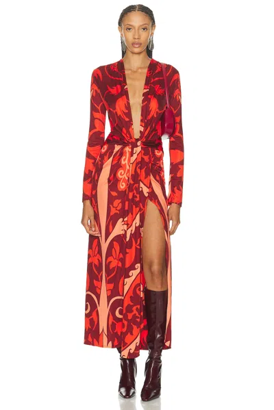 Johanna Ortiz Oasis Ankle Dress In Red