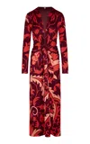 Johanna Ortiz Oasis Gathered Maxi Dress In Multi