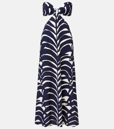 Johanna Ortiz Ocean Layers Cutout Terry Maxi Dress In Blue