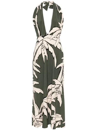 Johanna Ortiz Oceanic Mantra Midi Dress In Green