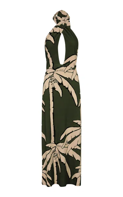Johanna Ortiz Oceanic Mantra Printed Midi Dress In Green
