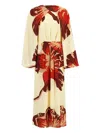 Johanna Ortiz Odyssey Floral Print Dress With Removable Cape In Multi
