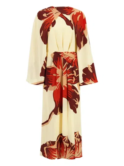 Johanna Ortiz Odyssey Floral-print Midi Dress In Multi