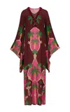 Johanna Ortiz One Palm Only Silk Tunic Maxi Dress In Multi