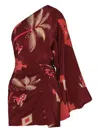 Johanna Ortiz Hidden Oasis Mini Dress In Wine Pink In Red
