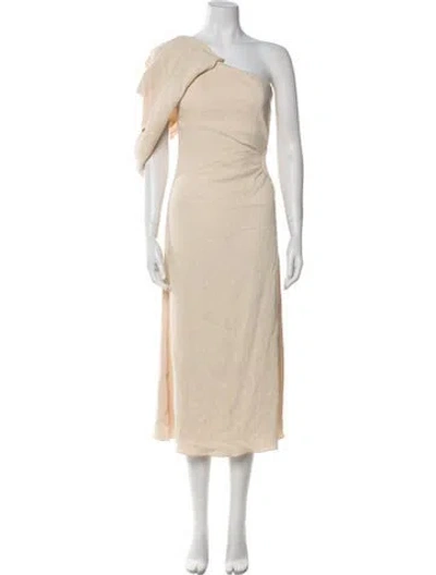 Pre-owned Johanna Ortiz One-shoulder Long Dress In Neutral