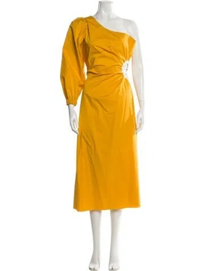 Pre-owned Johanna Ortiz One-shoulder Long Dress In Yellow