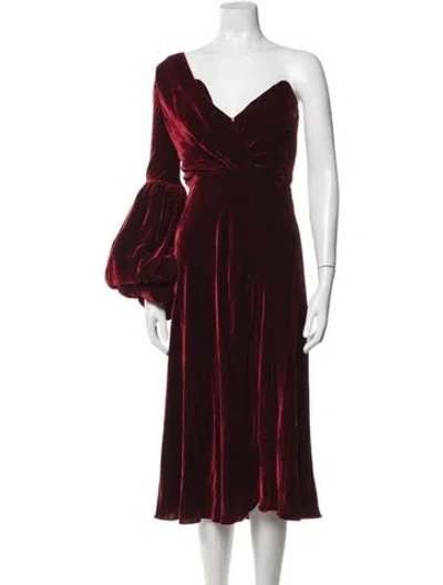 Pre-owned Johanna Ortiz One-shoulder Midi Length Dress In Red