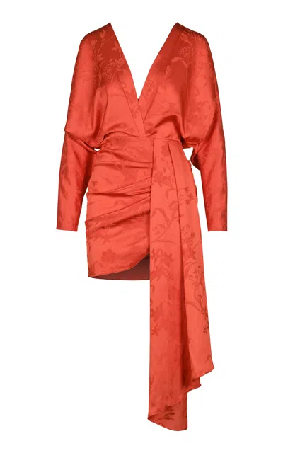 Johanna Ortiz Orchid Scents Of Holi V-neck Mini Dress In Red