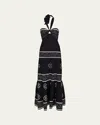 Johanna Ortiz Orilla Del Mar Halter Maxi Dress In Black