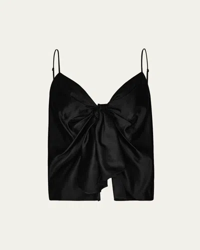 Johanna Ortiz Our Own Bow Silk Top In Black