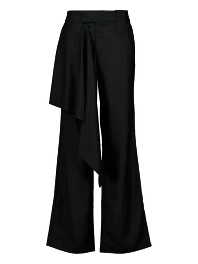 Johanna Ortiz Outlaw Drape-detail Trousers In Black