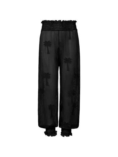 Johanna Ortiz Palm Nomad Palm-embroidered Trousers In Blue