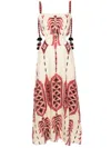 Johanna Ortiz Palm Of Tiahuanaco Linen Midi Dress In Neutrals