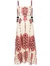 Johanna Ortiz Palm Of Tiahuanaco Linen Midi Dress In Neutrals