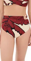 Johanna Ortiz Palms Marinera Bikini Bottoms Salty Palms/ecru/red/black In Salty Palms/ecru/red/black