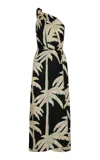 Johanna Ortiz Palms Printed Linen Midi Dress In Green