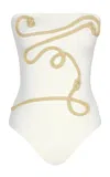 Johanna Ortiz Palmy Textured One-piece Bathing Suit In Ivory