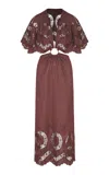 Johanna Ortiz Paradise Cutout Maxi Dress In Brown