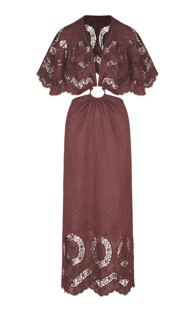 Johanna Ortiz Paradise Cutout Maxi Dress In Brown