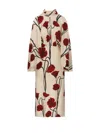 Johanna Ortiz Parajes Lejanos Long Sleeve Silk Midi Dress In Neutral