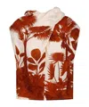 Johanna Ortiz Island Stories Cowl-neck Top In Red