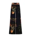 Johanna Ortiz Womens Mystic Motif Flared Straight-leg Mid-rise Silk Trousers Tropialy Meets Indian In Black