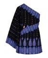 Johanna Ortiz Black Canyon One-shoulder Silk Mini Dress In Black
